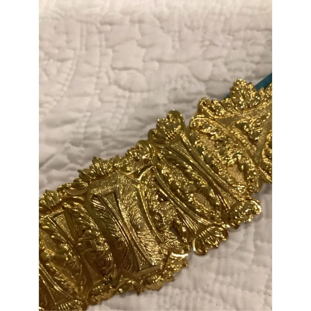 Vintage Alexis Kirk Turquoise & Gold Statement Belt